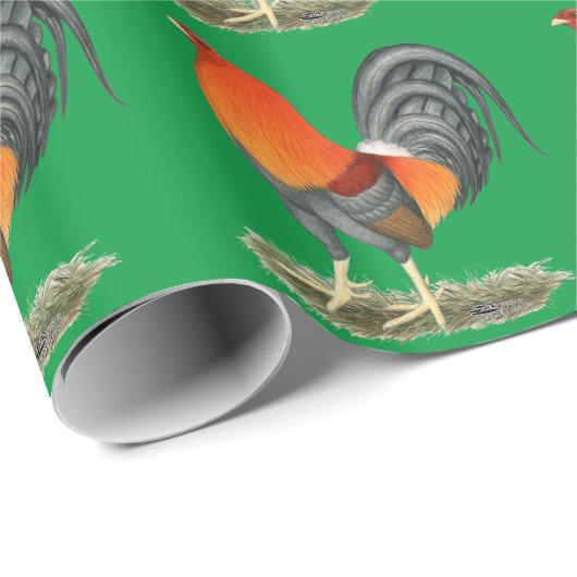 Gamecock Blauwe Rode Haantje Cadeaupapier (Rol Hoek)