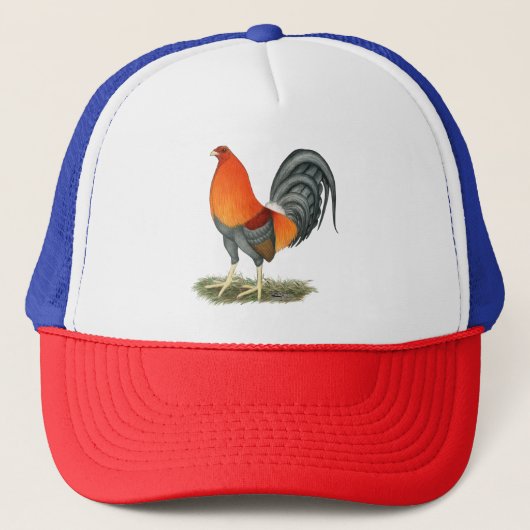 Gamecock Blauwe Rode Haantje Trucker Pet (Voorkant)