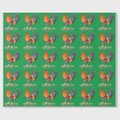 Gamecock Blue Red Rooster Cadeaupapier (Vlak)