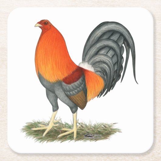 Gamecock Blue Red Rooster Kartonnen Onderzetters (Voorkant)