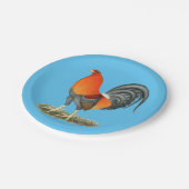 Gamecock Blue Red Rooster Papieren Bordje (Gekanteld)
