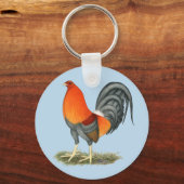 Gamecock Blue Red Rooster Sleutelhanger (Voorkant)