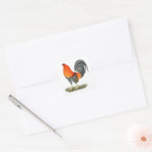Gamecock Blue Red Rooster Vierkante Sticker (Envelop)