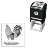 Gamecock Blue Red Rooster Zelfinktende Stempel (In situ)