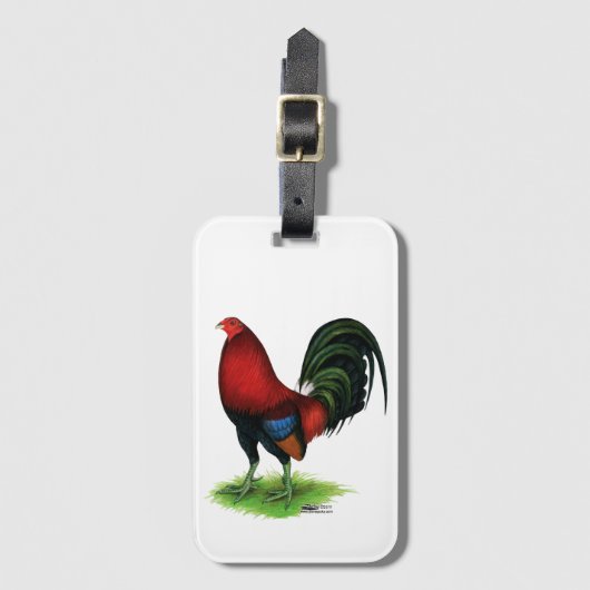 Gamecock: Donkerrood Bagagelabel (Voorkant (verticaal))