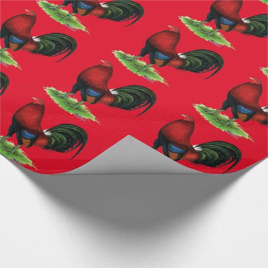 Gamecock:  Donkerrood Cadeaupapier (Hoek)