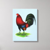 Gamecock: Donkerrood Canvas Afdruk (Voorkant)