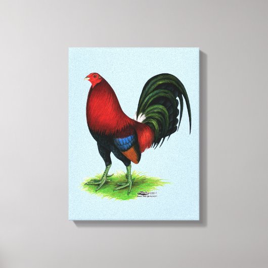 Gamecock: Donkerrood Canvas Afdruk (Voorkant)