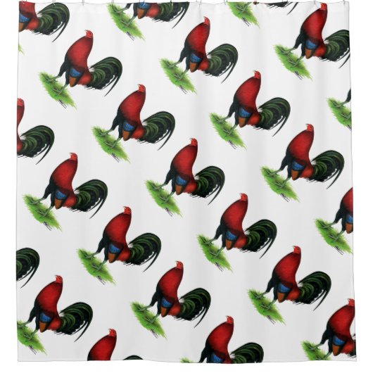 Gamecock: Donkerrood Douchegordijn (Voorkant)