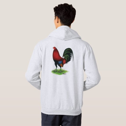 Gamecock: Donkerrood Hoodie (Achterkant volledig)