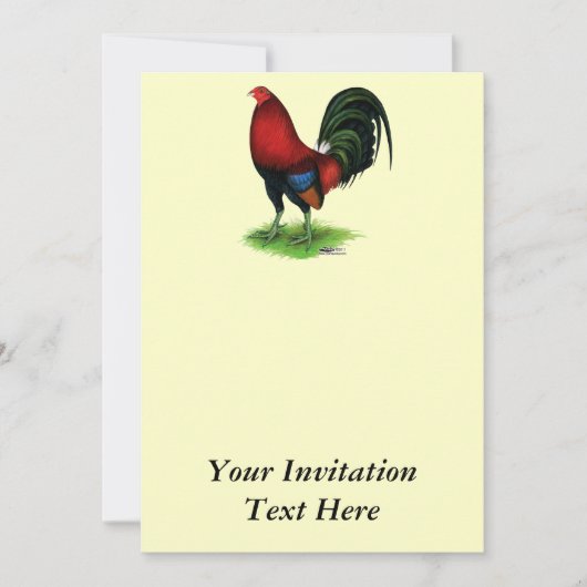 Gamecock:  Donkerrood Kaart (Voorkant)