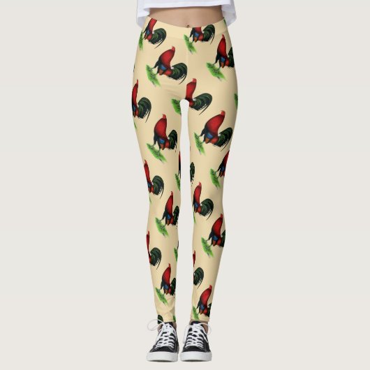 Gamecock: Donkerrood Leggings (Voorkant)