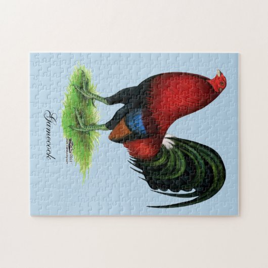 Gamecock: Donkerrood Legpuzzel (Horizontaal)