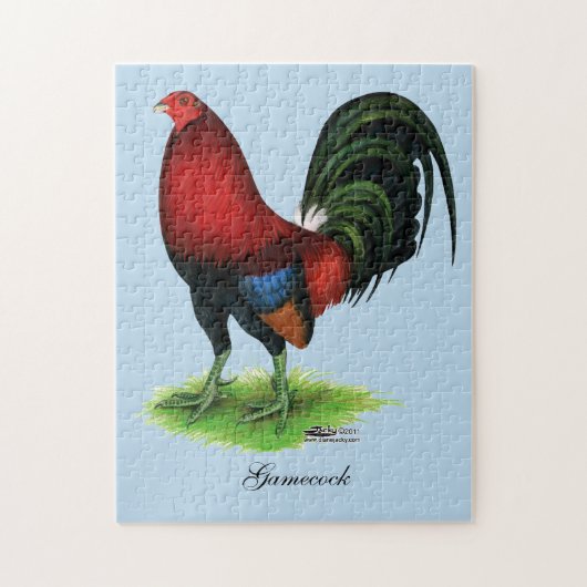 Gamecock:  Donkerrood Legpuzzel (Verticaal)