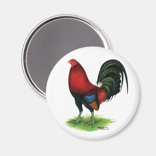Gamecock: Donkerrood Magneet (Voorkant / Achterkant)