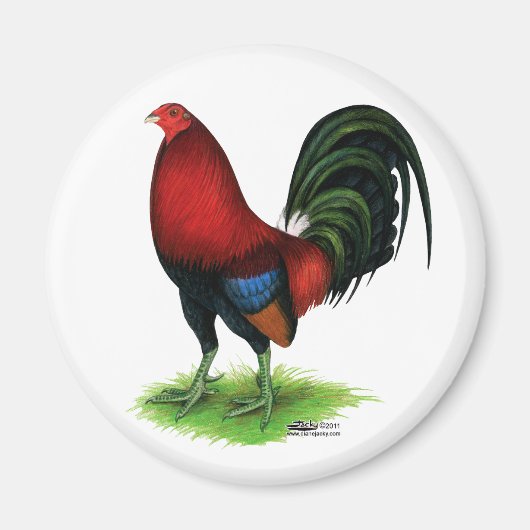 Gamecock: Donkerrood Magneet (Voorkant)
