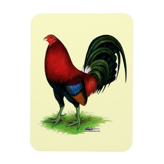 Gamecock: Donkerrood Magneet (Verticaal)