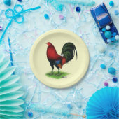 Gamecock: Donkerrood Papieren Bordje (Feest)