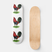 Gamecock: Donkerrood Persoonlijk Skateboard (Voorkant)