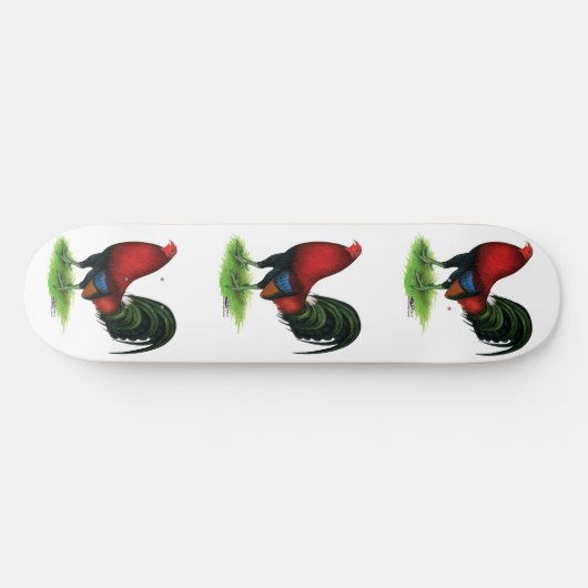 Gamecock: Donkerrood Persoonlijk Skateboard (Horizontaal)