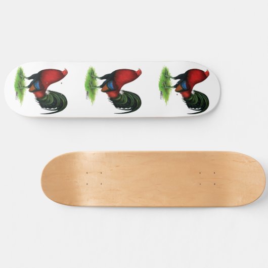 Gamecock: Donkerrood Persoonlijk Skateboard (Horizontaal)