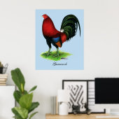 Gamecock: Donkerrood Poster (Thuiskantoor)