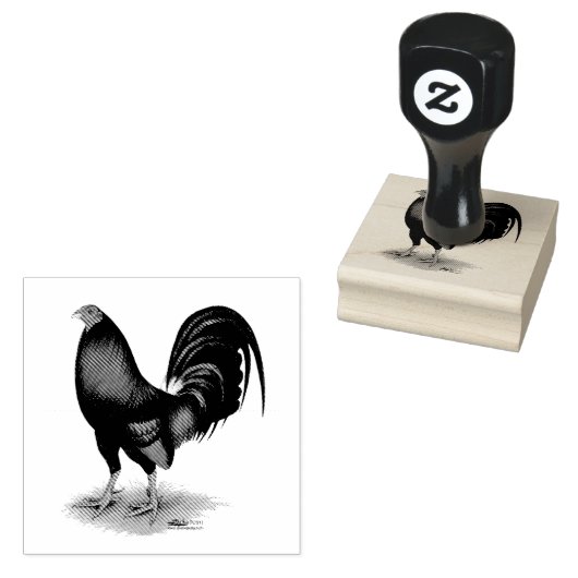 Gamecock: Donkerrood Rubberstempel (Gestempeld)