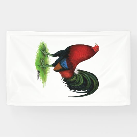Gamecock:  Donkerrood Spandoek (Horizontaal)