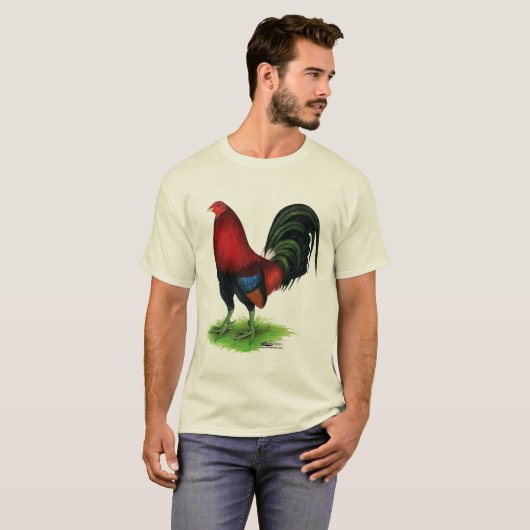 Gamecock:  Donkerrood T-shirt (Voorkant volledig)