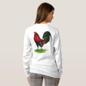 Gamecock: Donkerrood T-shirt (Achterkant volledig)