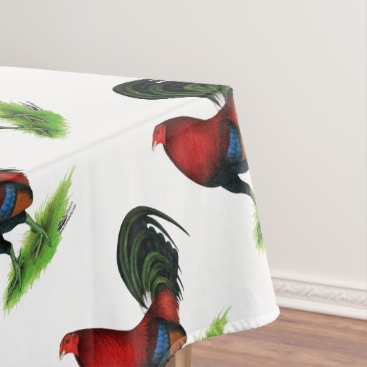 Gamecock:  Donkerrood Tafelkleed (Voorbeeld)
