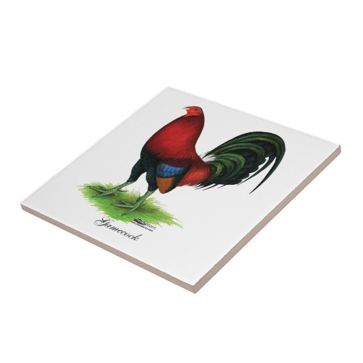 Gamecock: Donkerrood Tegeltje (Zijkant)