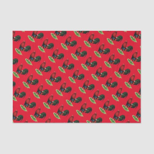 Gamecock: Donkerrood Tissuepapier (Voorkant)