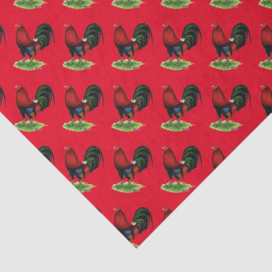 Gamecock: Donkerrood Tissuepapier (Detail)