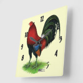 Gamecock: Donkerrood Vierkante Klok (Hoek)