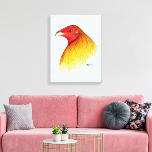 Gamecock Dubbed Canvas Afdruk (Insitu (Woonkamer))