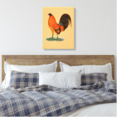 Gamecock Ginger Red Rooster Canvas Afdruk (Insitu (Slaapkamer))