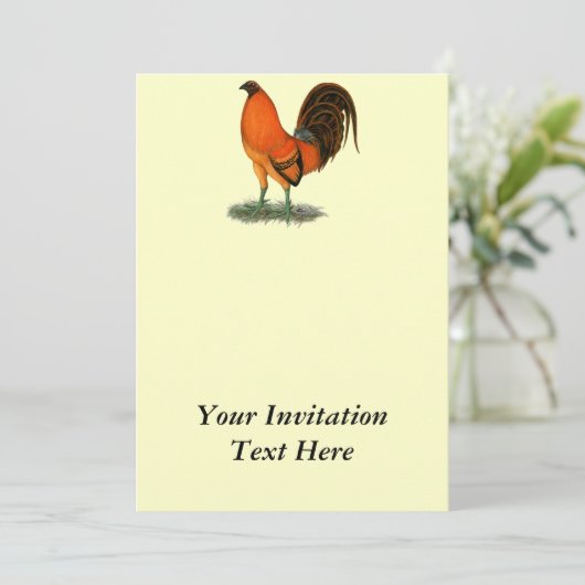 Gamecock Ginger Red Rooster Kaart (Staand voorkant)