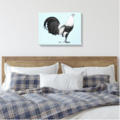 Gamecock Grey Duckwing Canvas Afdruk (Insitu (Slaapkamer))