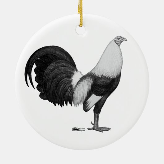 Gamecock Grey Duckwing Keramisch Ornament (Achterkant)