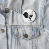 Gamecock Grey Duckwing Ronde Button 5,7 Cm (In situ)