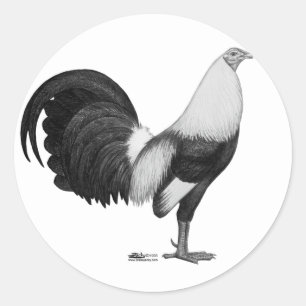 Gamecock Grey Duckwing Ronde Sticker