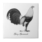 Gamecock Grey Duckwing Tegeltje (Voorkant)