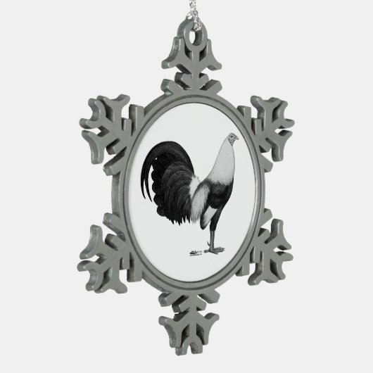 Gamecock Grey Duckwing Tin Sneeuwvlok Ornament (Links)