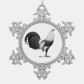 Gamecock Grey Duckwing Tin Sneeuwvlok Ornament (Voorkant)