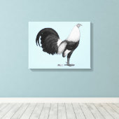 Gamecock Grijze Duckwing Canvas Afdruk (Insitu (Houten vloer))