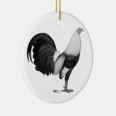 Gamecock Grijze Duckwing Keramisch Ornament (Rechts)