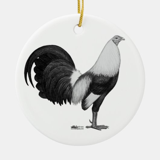Gamecock Grijze Duckwing Keramisch Ornament (Voorkant)