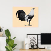 Gamecock Grijze Duckwing Poster (Thuiskantoor)