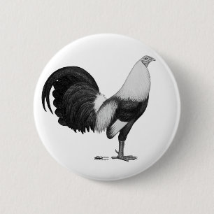 Gamecock Grijze Duckwing Ronde Button 5,7 Cm